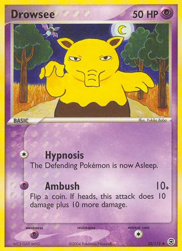 Carta Drowzee, número 32/112 da coleção FireRed & LeafGreen