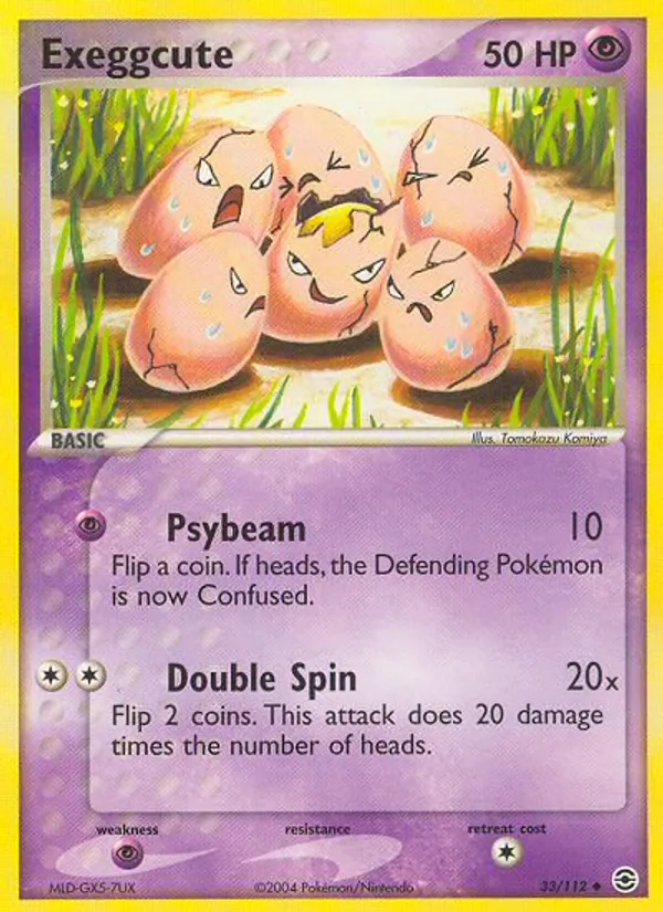 Carta Exeggcute, número 33/112 da coleção FireRed & LeafGreen