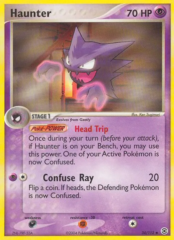 Carta Haunter, número 34/112 da coleção FireRed & LeafGreen