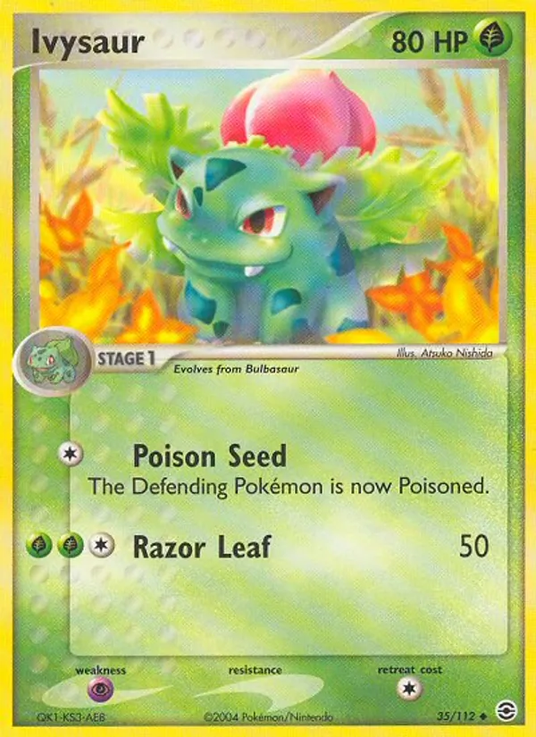 Carta Ivysaur, número 35/112 da coleção FireRed & LeafGreen