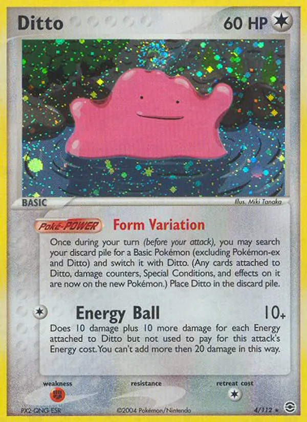 Carta Ditto, número 4/112 da coleção FireRed & LeafGreen