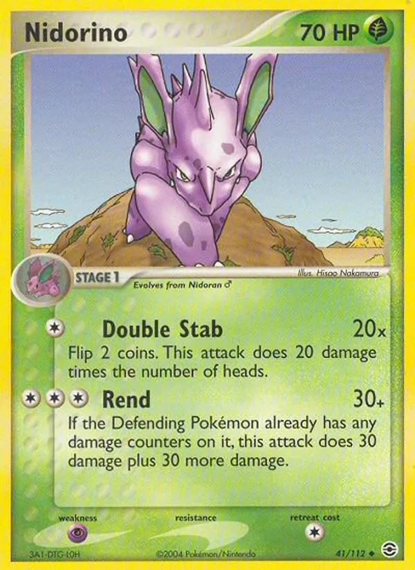 Carta Nidorino, número 41/112 da coleção FireRed & LeafGreen