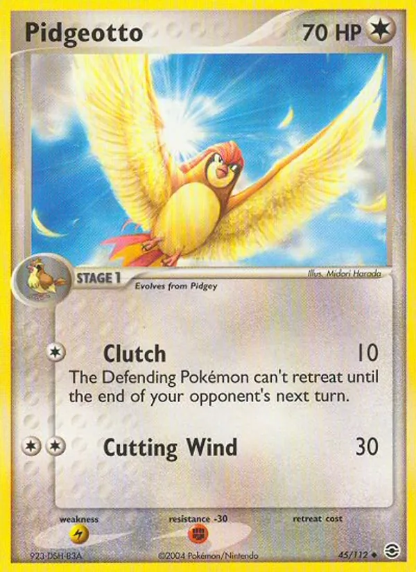 Carta Pidgeotto, número 45/112 da coleção FireRed & LeafGreen