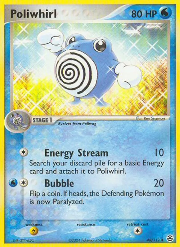 Carta Poliwhirl, número 46/112 da coleção FireRed & LeafGreen