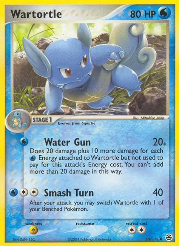 Carta Wartortle, número 50/112 da coleção FireRed & LeafGreen