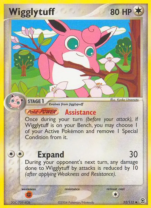 Carta Wigglytuff, número 52/112 da coleção FireRed & LeafGreen