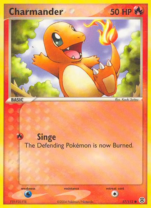 Carta Charmander, número 57/112 da coleção FireRed & LeafGreen