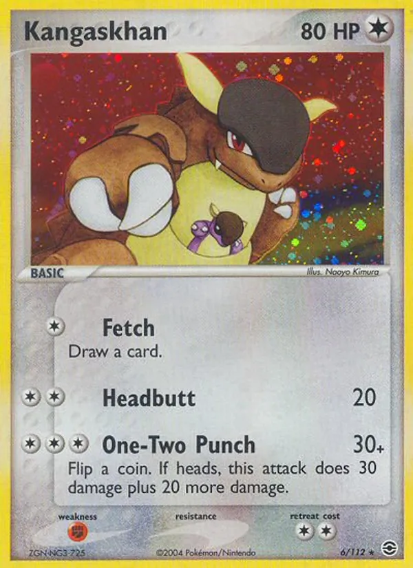 Carta Kangaskhan, número 6/112 da coleção FireRed & LeafGreen