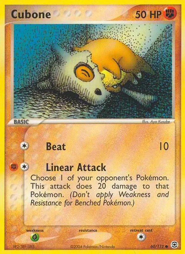 Carta Cubone, número 60/112 da coleção FireRed & LeafGreen