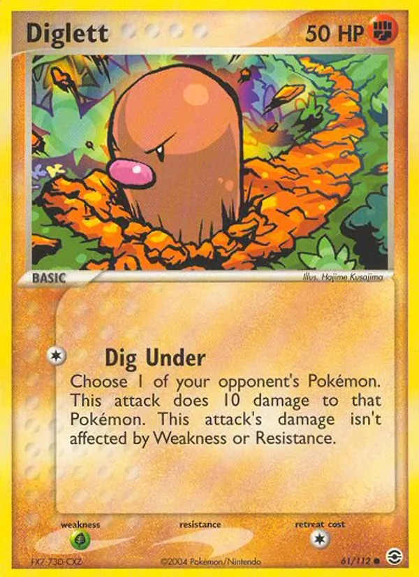 Carta Diglett, número 61/112 da coleção FireRed & LeafGreen