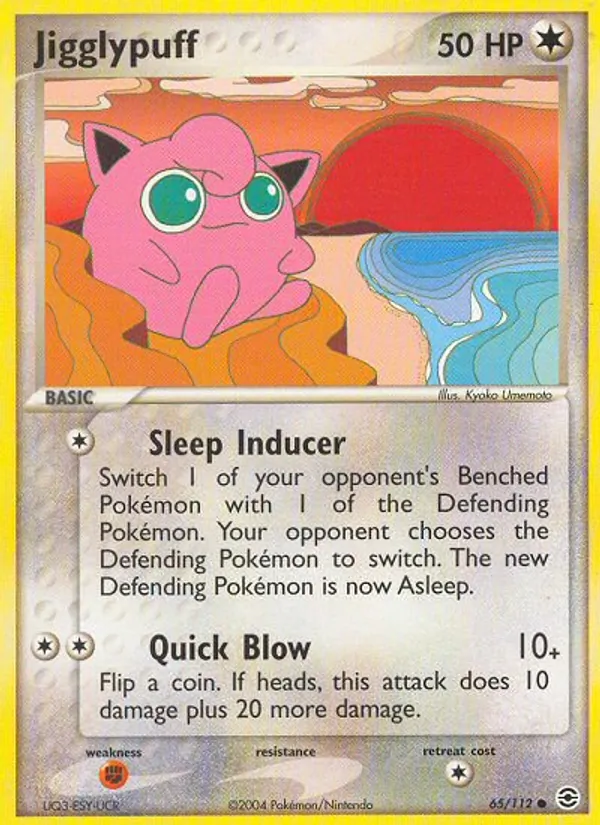 Carta Jigglypuff, número 65/112 da coleção FireRed & LeafGreen