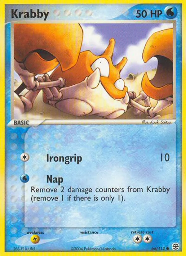 Carta Krabby, número 66/112 da coleção FireRed & LeafGreen