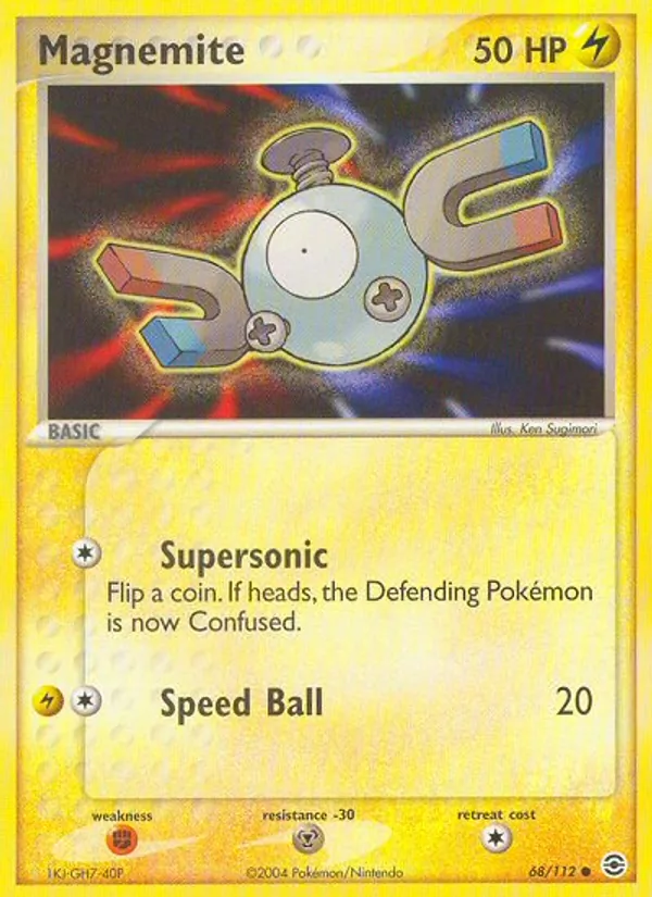 Carta Magnemite, número 68/112 da coleção FireRed & LeafGreen