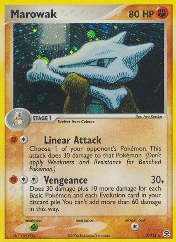 Carta Marowak, número 7/112 da coleção FireRed & LeafGreen