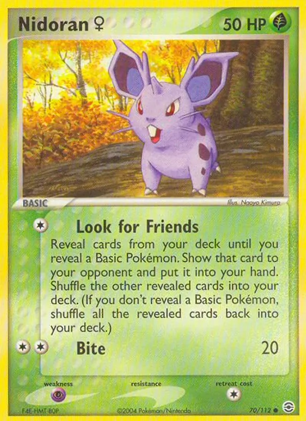 Carta Nidoran♀, número 70/112 da coleção FireRed & LeafGreen