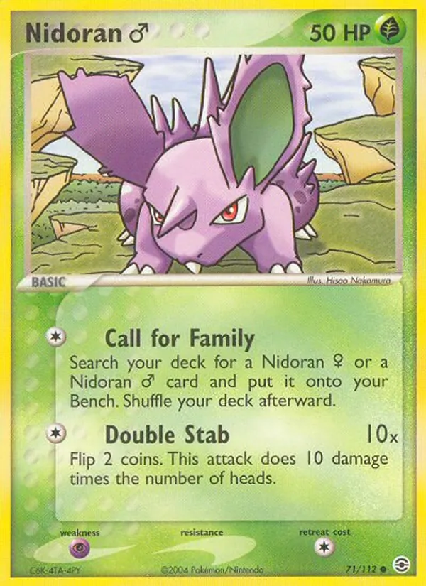 Carta Nidoran♂, número 71/112 da coleção FireRed & LeafGreen