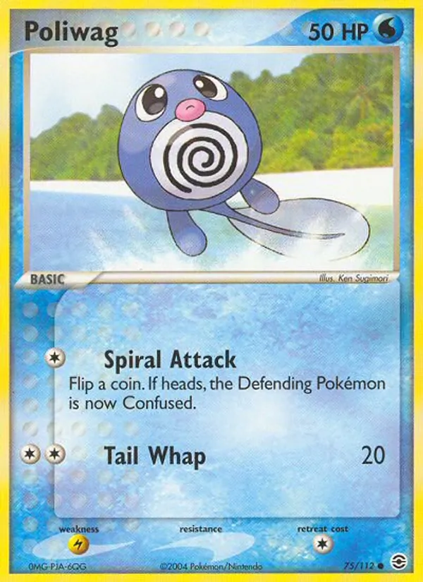 Carta Poliwag, número 75/112 da coleção FireRed & LeafGreen