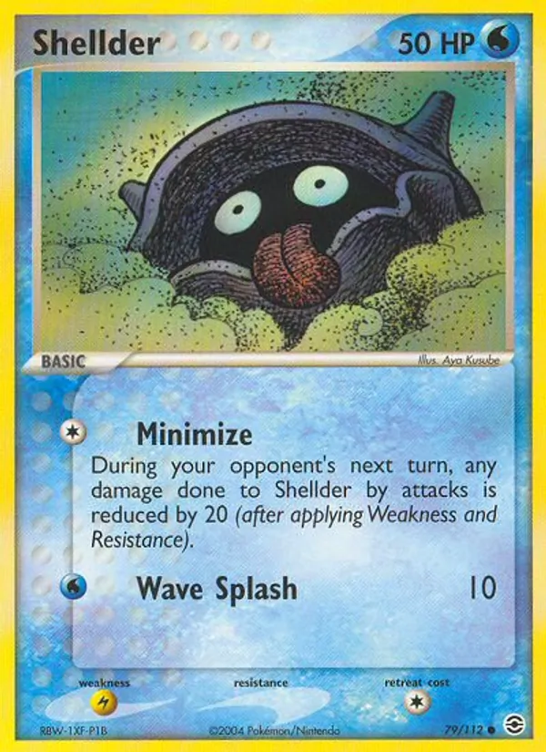 Carta Shellder, número 79/112 da coleção FireRed & LeafGreen