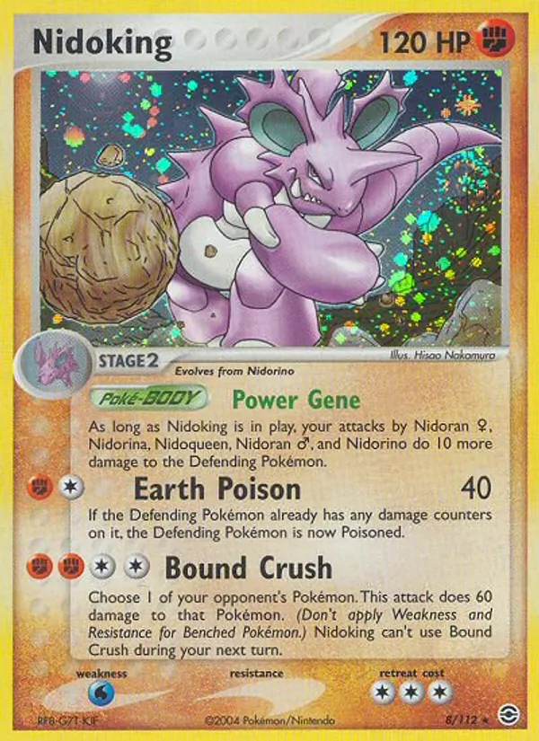 Carta Nidoking, número 8/112 da coleção FireRed & LeafGreen