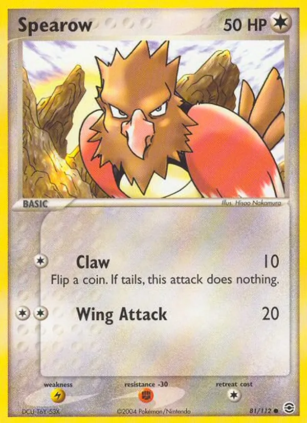 Carta Spearow, número 81/112 da coleção FireRed & LeafGreen