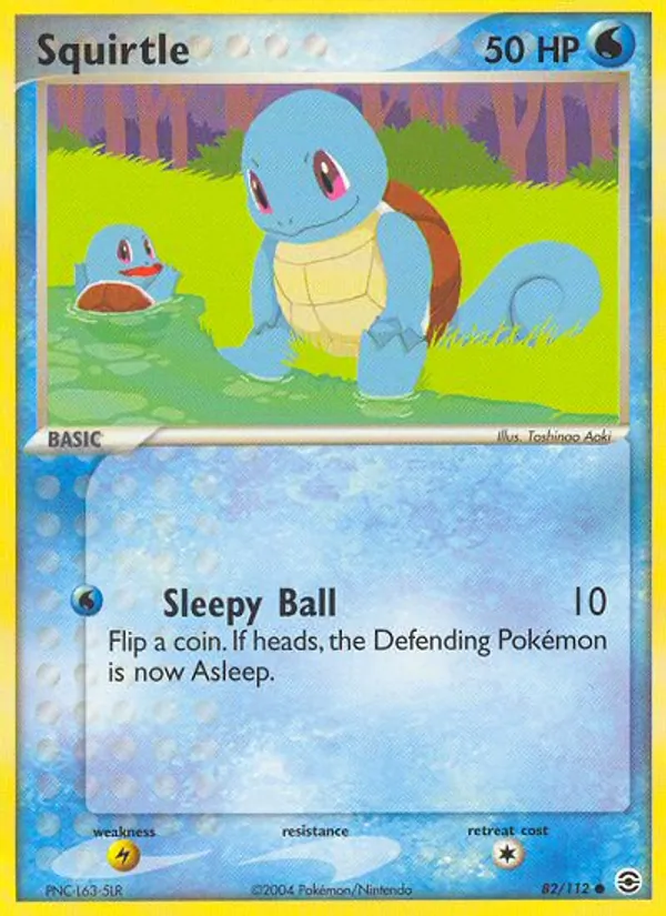 Carta Squirtle, número 82/112 da coleção FireRed & LeafGreen