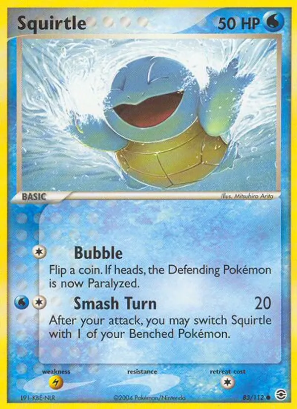 Carta Squirtle, número 83/112 da coleção FireRed & LeafGreen