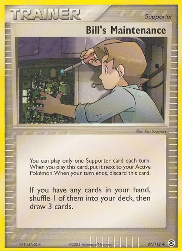 Carta Bill's Maintenance, número 87/112 da coleção FireRed & LeafGreen