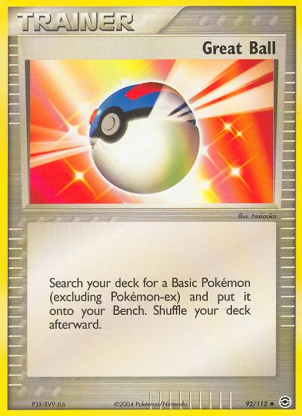 Carta Great Ball, número 92/112 da coleção FireRed & LeafGreen