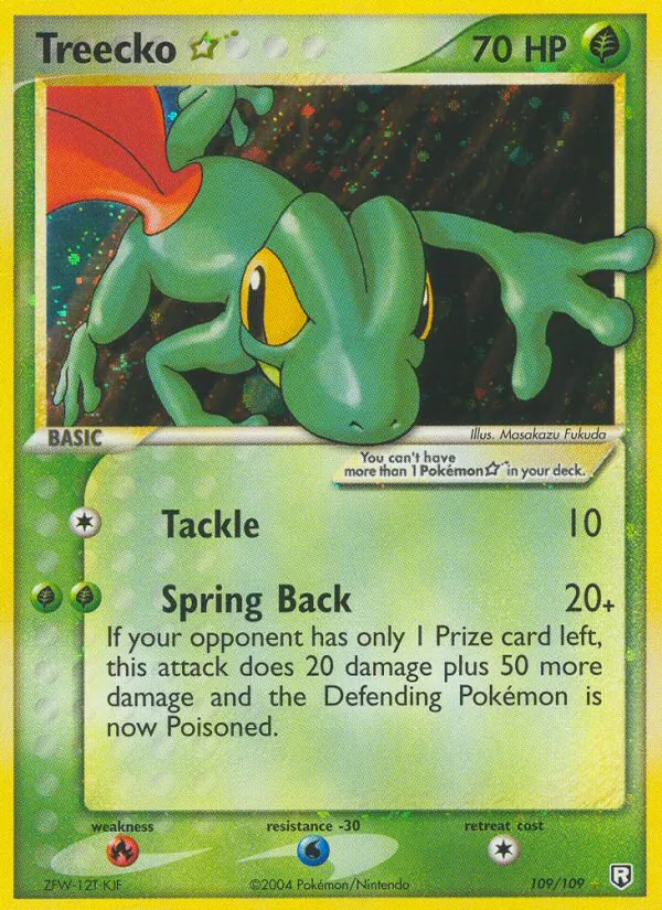Carta Treecko ☆, número 109/109 da coleção EX O Retorno da Equipe Rocket