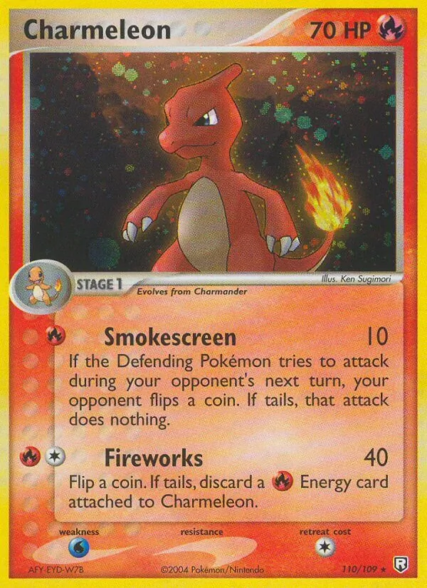 Carta Charmeleon, número 110/109 da coleção EX O Retorno da Equipe Rocket