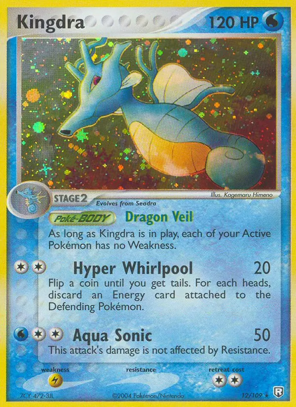 Carta Kingdra, número 12/109 da coleção EX O Retorno da Equipe Rocket