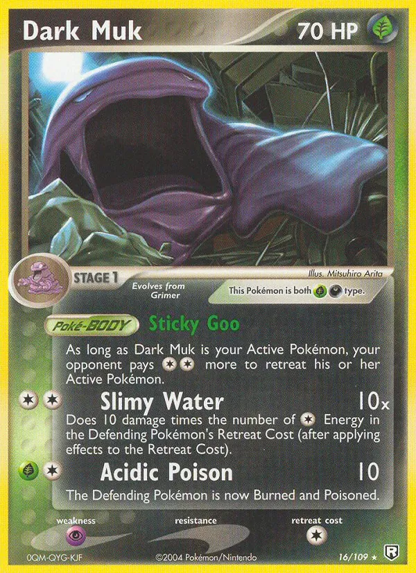 Carta Dark Muk, número 16/109 da coleção EX O Retorno da Equipe Rocket