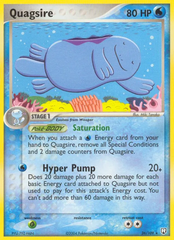 Carta Quagsire, número 26/109 da coleção EX O Retorno da Equipe Rocket 