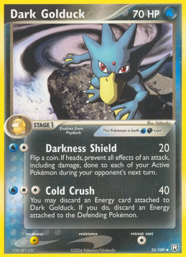 Carta Dark Golduck, número 35/109 da coleção EX O Retorno da Equipe Rocket