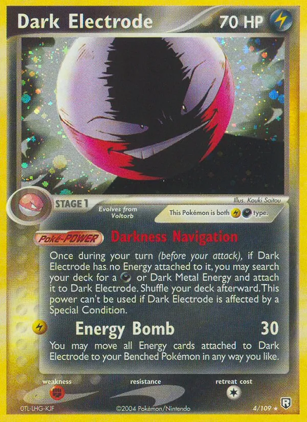 Carta Dark Electrode, número 4/109 da coleção EX O Retorno da Equipe Rocket