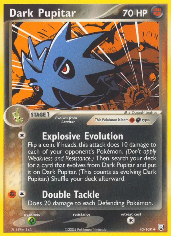 Carta Dark Pupitar, número 40/109 da coleção EX O Retorno da Equipe Rocket