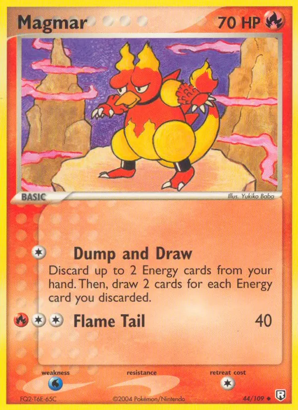 Carta Magmar, número 44/109 da coleção EX O Retorno da Equipe Rocket