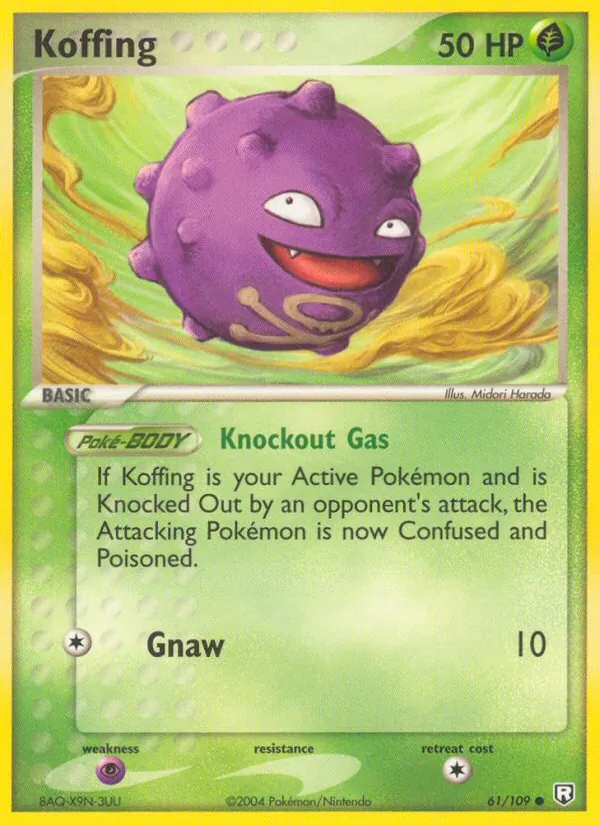 Carta Koffing, número 61/109 da coleção EX O Retorno da Equipe Rocket 