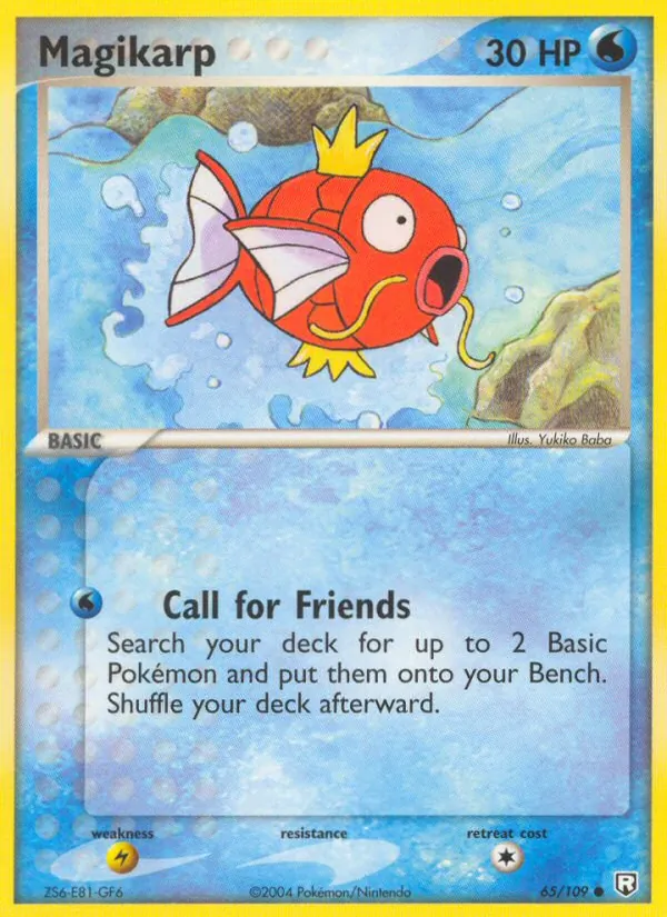 Carta Magikarp, número 65/109 da coleção EX O Retorno da Equipe Rocket