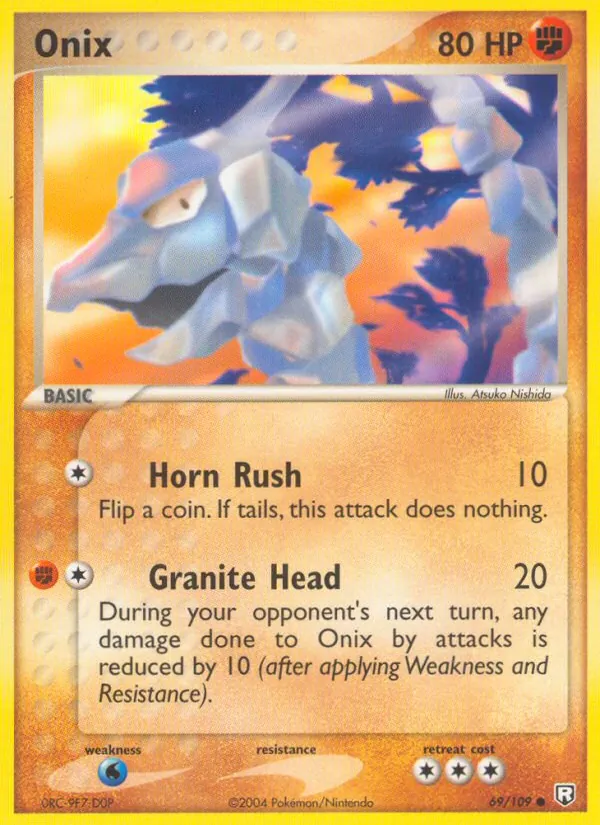 Carta Onix, número 69/109 da coleção EX O Retorno da Equipe Rocket