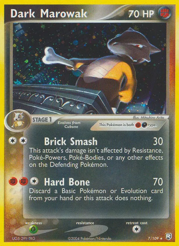 Carta Dark Marowak, número 7/109 da coleção EX O Retorno da Equipe Rocket