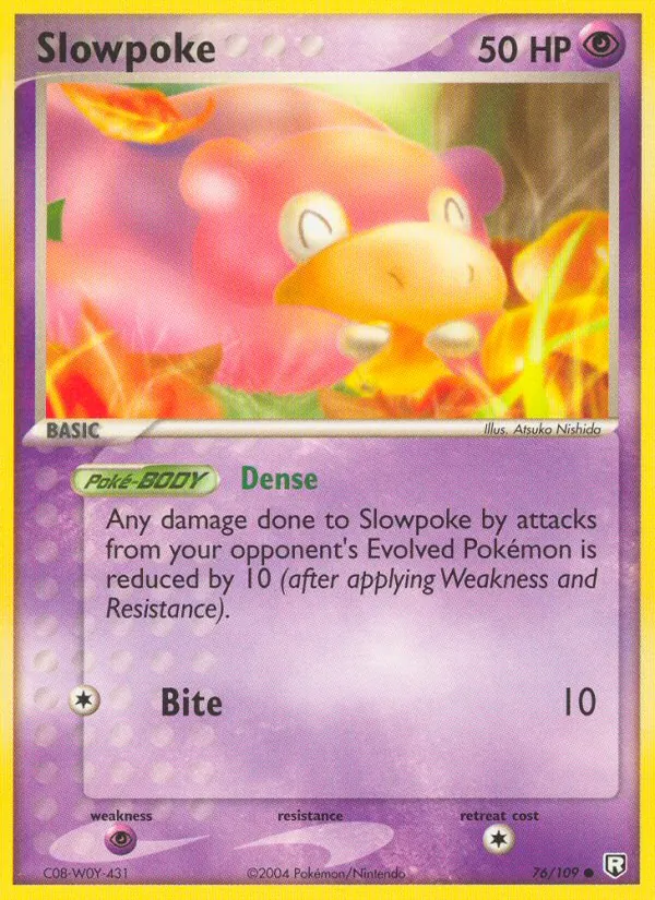 Carta Slowpoke, número 76/109 da coleção EX O Retorno da Equipe Rocket 