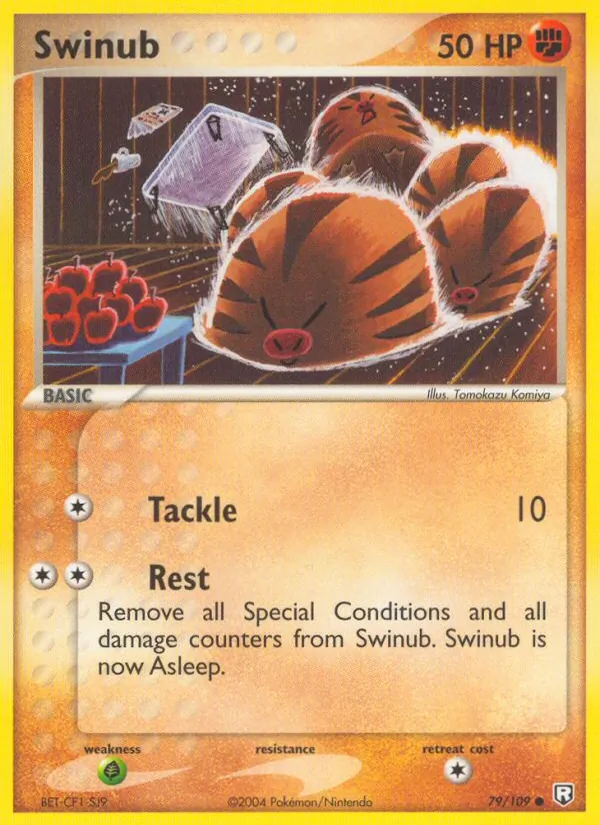 Carta Swinub, número 79/109 da coleção EX O Retorno da Equipe Rocket 