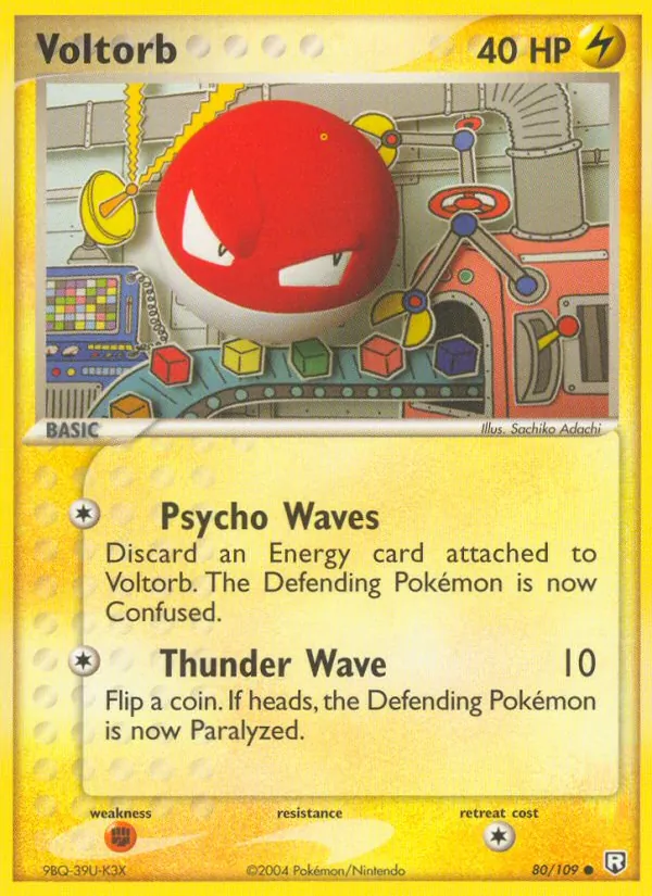 Carta Voltorb, número 80/109 da coleção EX O Retorno da Equipe Rocket