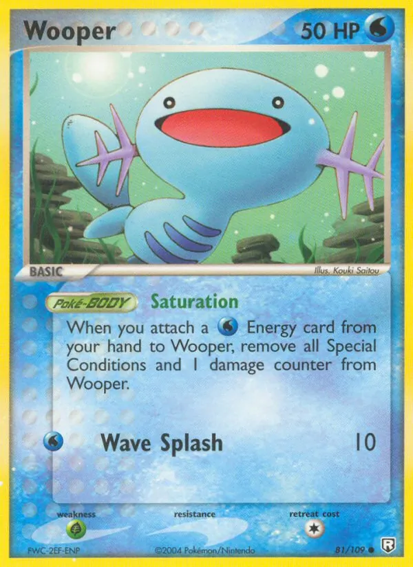 Carta Wooper, número 81/109 da coleção EX O Retorno da Equipe Rocket