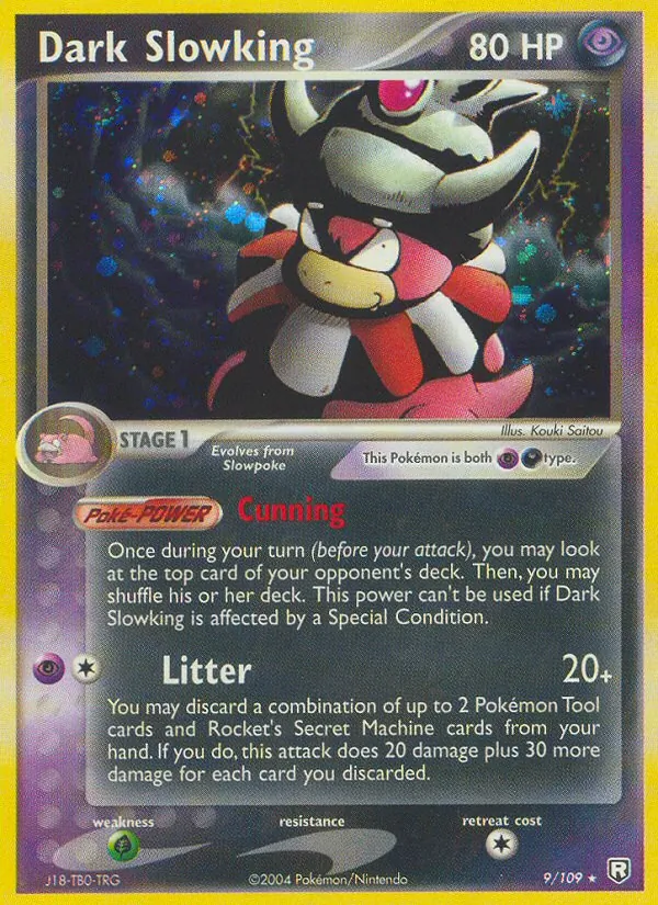 Carta Dark Slowking, número 9/109 da coleção EX O Retorno da Equipe Rocket