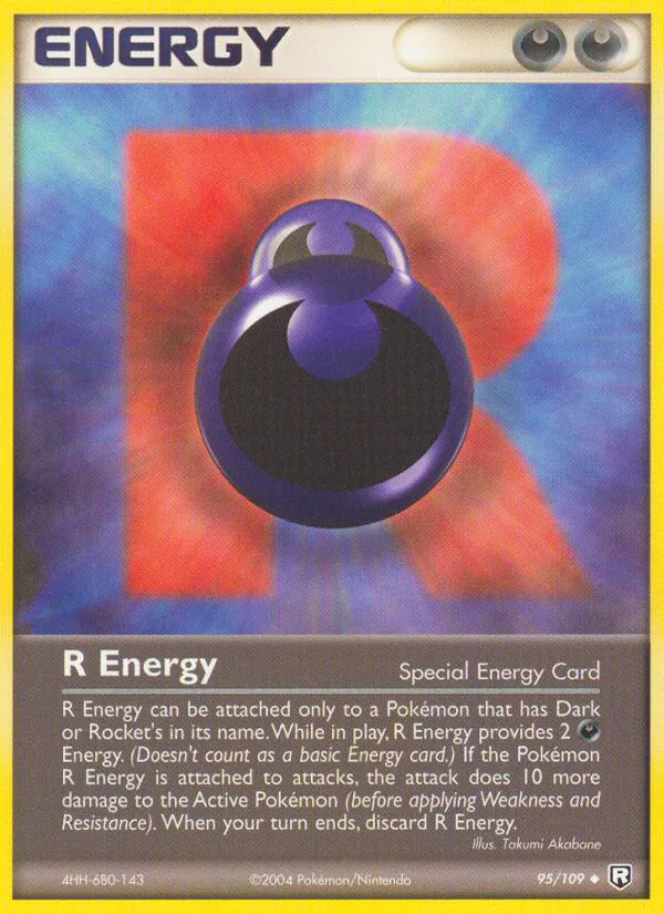 Carta R Energy, número 95/109 da coleção EX O Retorno da Equipe Rocket