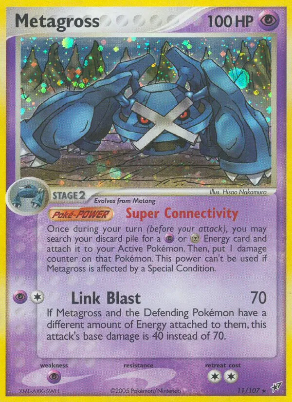 Carta Metagross, número 11/107 da coleção EX Deoxys