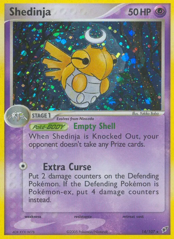 Carta Shedinja, número 14/107 da coleção EX Deoxys