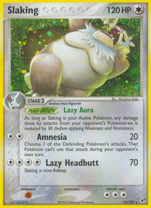 Carta Slaking, número 15/107 da coleção EX Deoxys